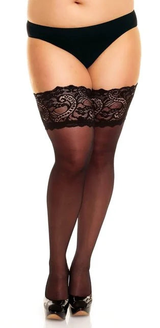 Chique doorschijnende Hold Ups met naad Glamory Couture 20